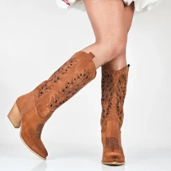 Esmee - Texani Donna Gambale Laserato Vera Pelle Made In Italy