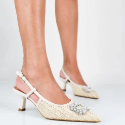 Manon - Decollette Slinback Placca Perle