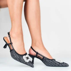 Manon - Decollette Slingback Placca Perle