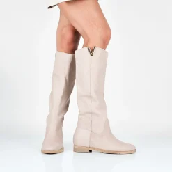 Natascia - Stivali Donna Con Zeppa Interna In Vera Pelle Made In Italy